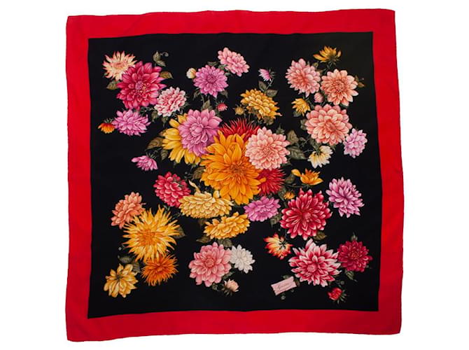 gucci, Sciarpa stampata floreale con bordo rosso Multicolore - vista 2