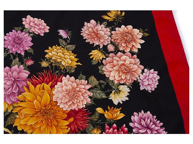 gucci, Sciarpa stampata floreale con bordo rosso Multicolore - vista 5