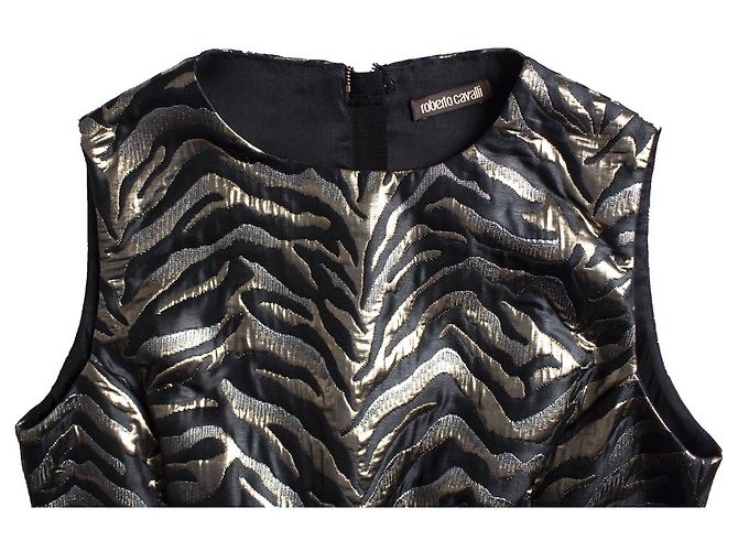 Roberto Cavalli, Vestido de lúrex con estampado de cebra Negro - vista 7