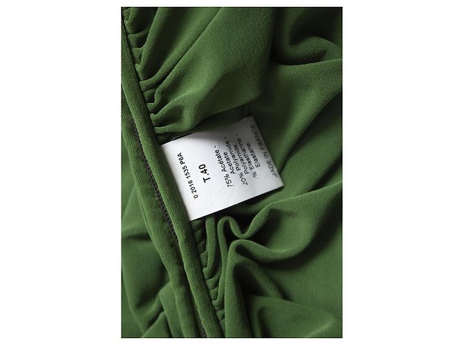 LANVIN, Grünes drapiertes Kleid mit einer Schulter - Ansicht 7