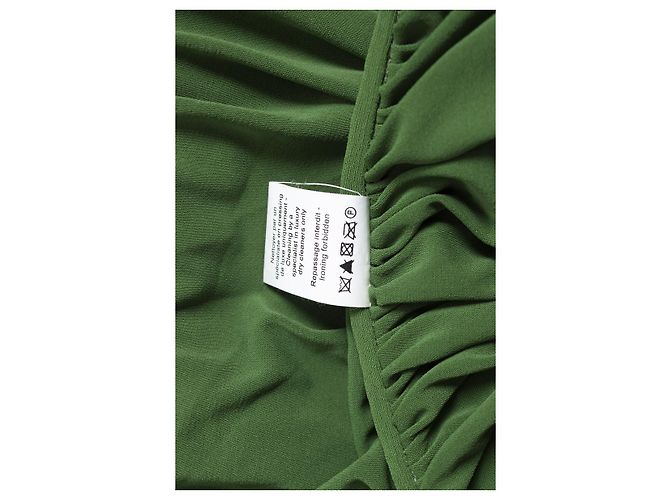 LANVIN, Grünes drapiertes Kleid mit einer Schulter - Ansicht 8