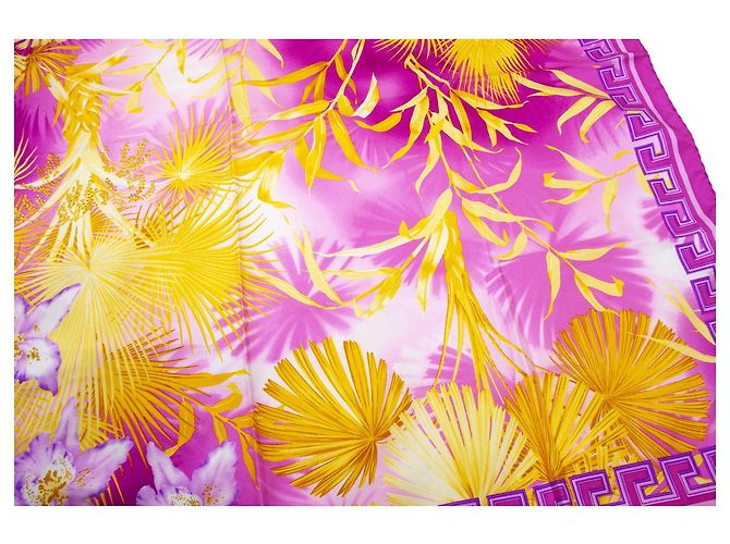 Gianni Versace Versace dell'atelier, Sciarpa rosa con stampa giungla Multicolore - vista 10