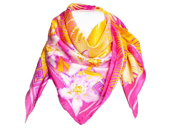 Gianni Versace Versace dell'atelier, Sciarpa rosa con stampa giungla Multicolore - vista 6
