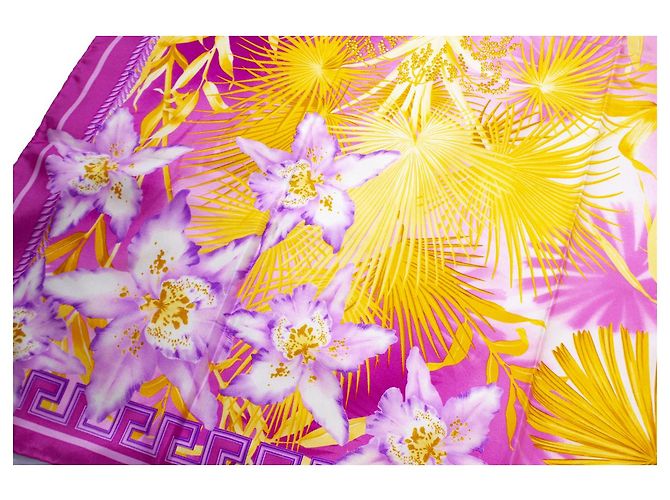 Gianni Versace Versace dell'atelier, Sciarpa rosa con stampa giungla Multicolore - vista 8