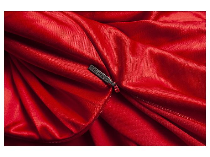 Roberto Cavalli, vestido bustier arrugado y drapeado Roja - vista 10