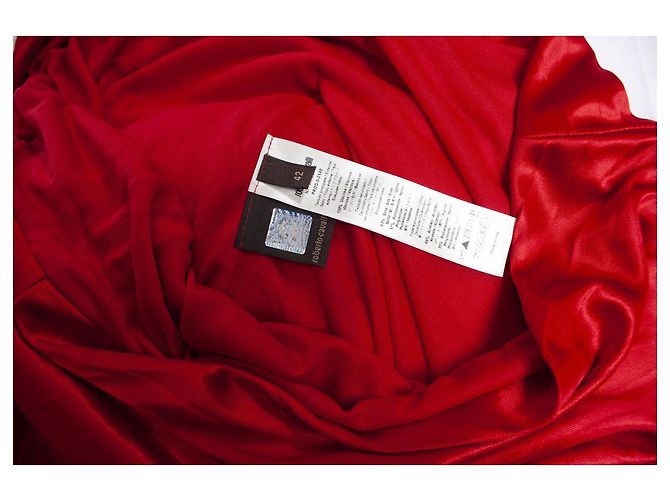 Roberto Cavalli, vestido bustier arrugado y drapeado Roja - vista 6
