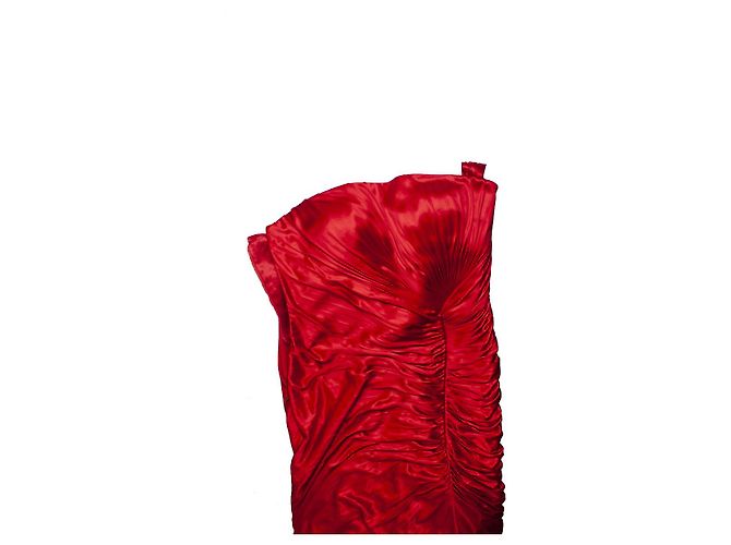 Roberto Cavalli, vestido bustier arrugado y drapeado Roja - vista 9