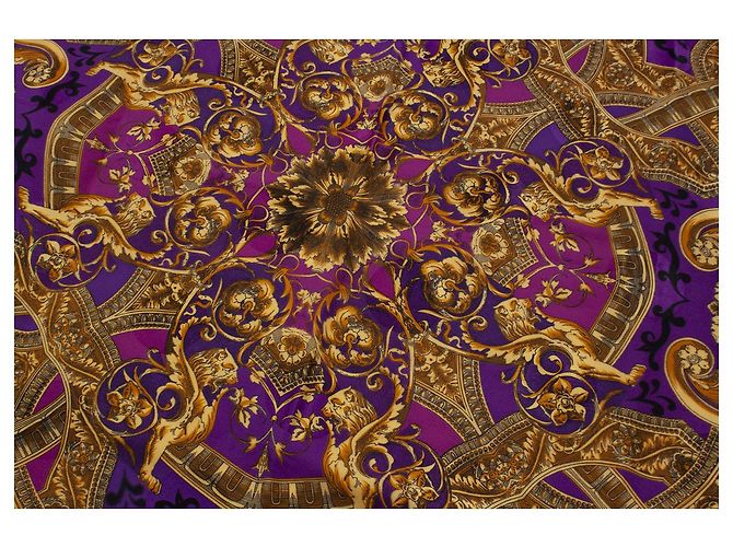 Gianni Versace Versace dell'atelier, Sciarpa con stampa Barocco multicolore - vista 3