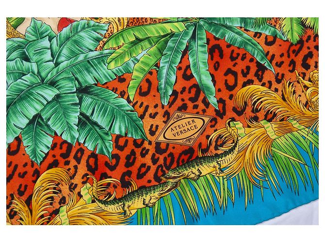 Gianni Versace Versace dell'atelier, Sciarpa Tarzan giungla multicolore - vista 4