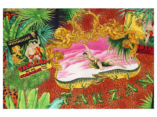 Gianni Versace Versace dell'atelier, Sciarpa Tarzan giungla multicolore - vista 5