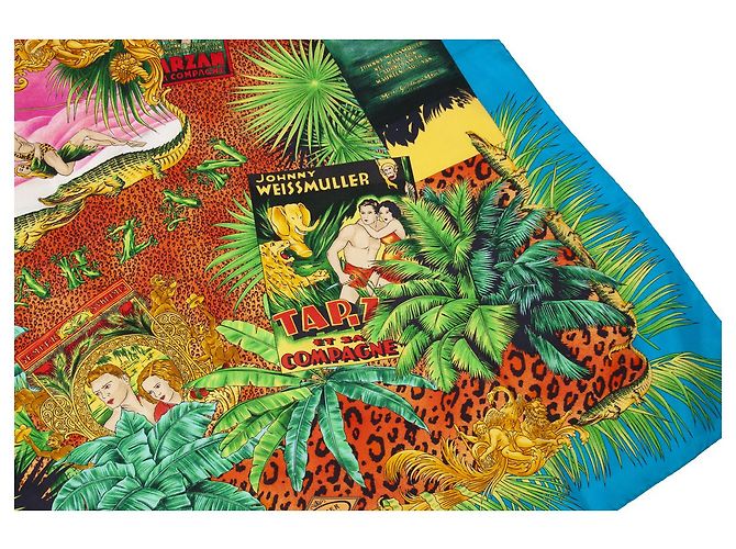 Gianni Versace Versace dell'atelier, Sciarpa Tarzan giungla multicolore - vista 7