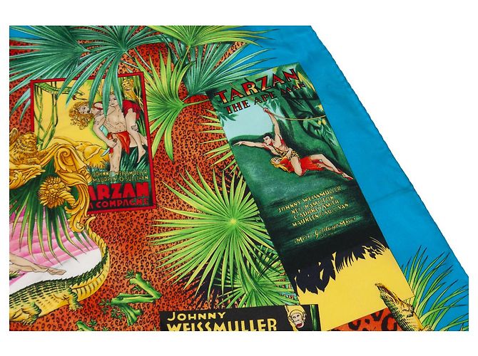 Gianni Versace Versace dell'atelier, Sciarpa Tarzan giungla multicolore - vista 8