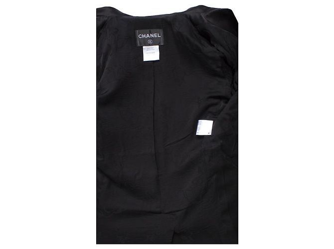 Chanel, Seidenjacke mit verzierten Knöpfen Schwarz - Ansicht 10
