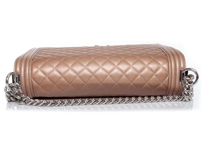 Boy Chanel, Borsa da ragazzo grande in pelle metallizzata - vista 5