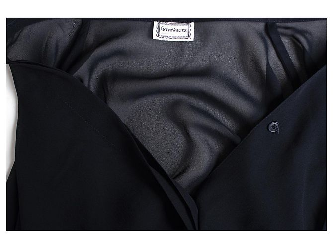 Gianni Versace, Blusa de seda negra con botones de medusa Negro - vista 6