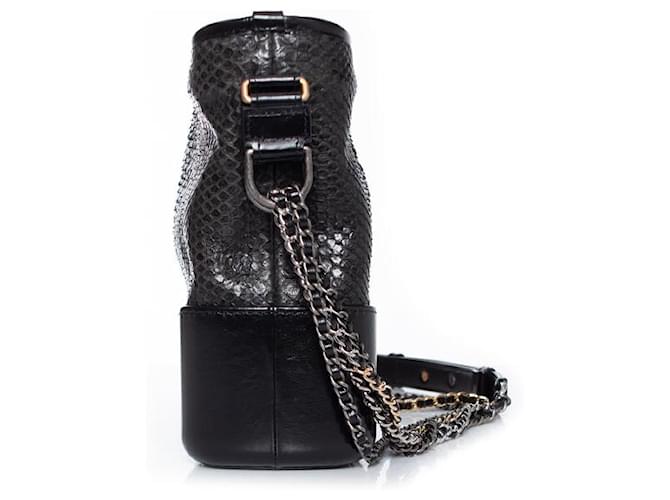 Chanel, Medium Gabrielle python bag Black - view 7