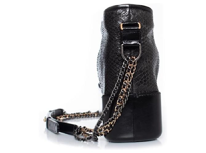 Chanel, Medium Gabrielle python bag Black - view 8