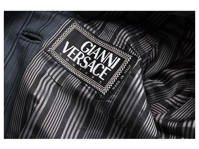 Gianni Versace Couture, Traje militar a rayas Gris - vista 8