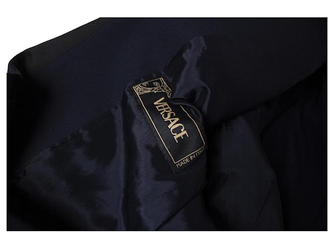 VERSACE, Blauer Maxiblazer und Pantalon - Ansicht 10