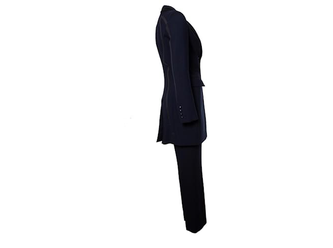 VERSACE, Blauer Maxiblazer und Pantalon - Ansicht 4