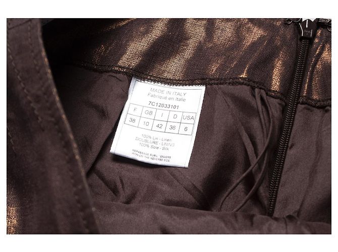 Christian Dior, Metallic-Bikerjacke mit Rock Braun - Ansicht 9