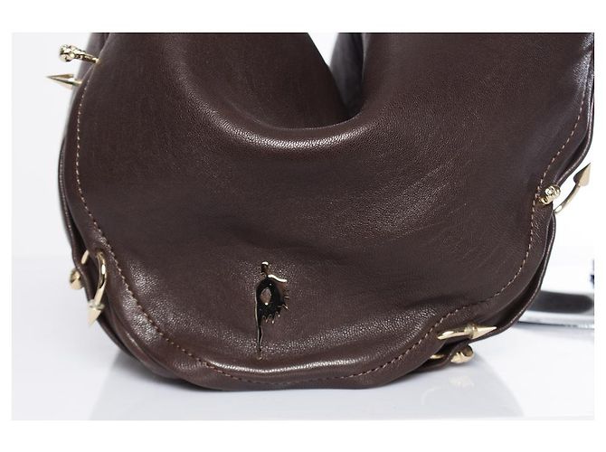 Autre Marque Maison Du Posh, Borsa a tracolla in pelle marrone - vista 4