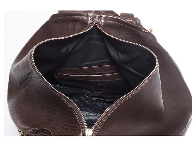 Autre Marque Maison Du Posh, Borsa a tracolla in pelle marrone - vista 5