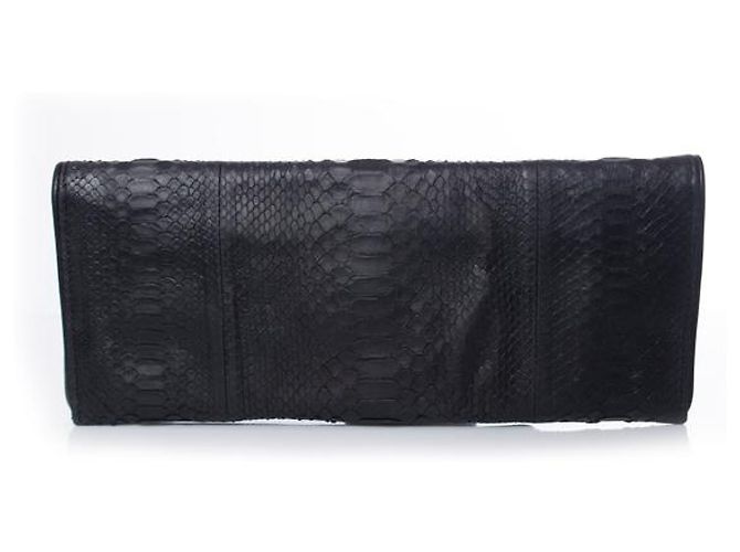 Autre Marque Maison Du Posh, Schwarze Python-Clutch mit Gummibeschichtung - Ansicht 2