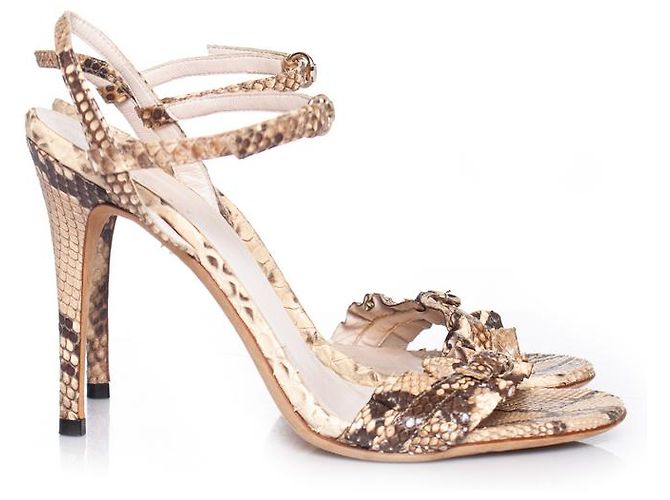 gucci, Sandale python couleur neutre. Marron - vue 5
