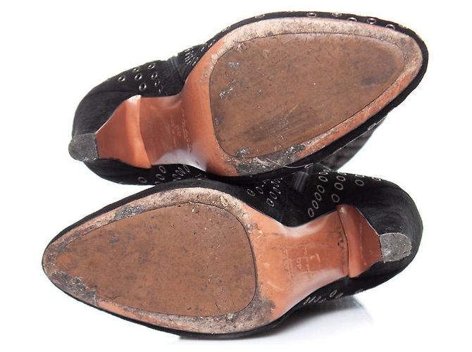 Alaïa, Botas sobre la rodilla de ante negro - vista 6