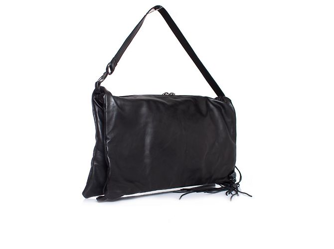 Autre Marque Maison Du Posh, borsa a tracolla con patta ripiegabile con frange e teschio Nero - vista 2