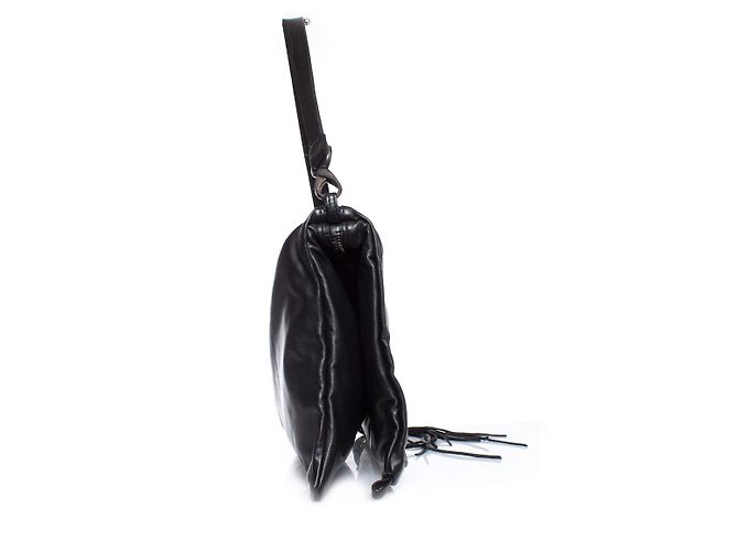 Autre Marque Maison Du Posh, borsa a tracolla con patta ripiegabile con frange e teschio Nero - vista 7