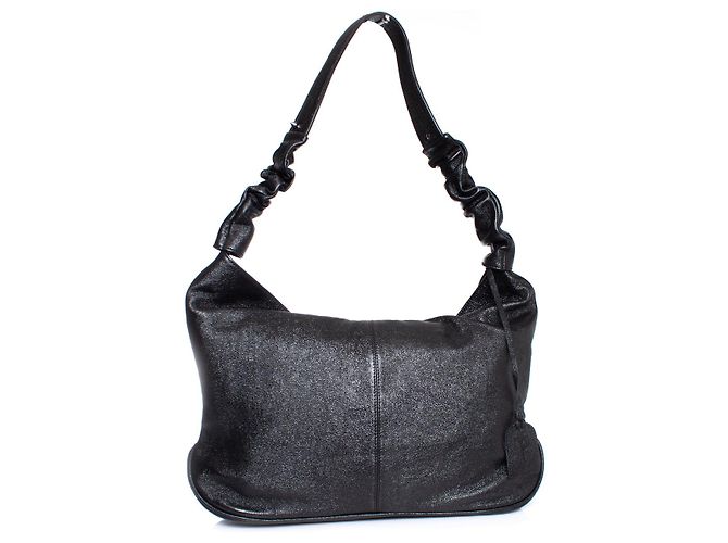 Autre Marque Casa Du Posh, bolsa de couro enrugada com visual metálico Preto - vista 2