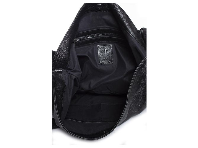 Autre Marque Casa Du Posh, bolsa de couro enrugada com visual metálico Preto - vista 8