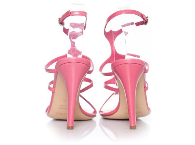 sergio rossi, sandali cut-out in pelle rosa. - vista 3