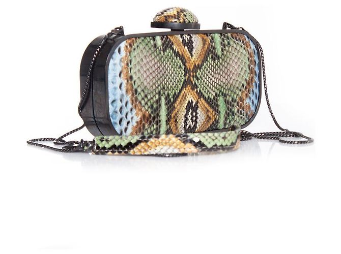 Autre Marque Maison Du Posh, mehrfarbige Python-Clutch Mehrfarben - Ansicht 2