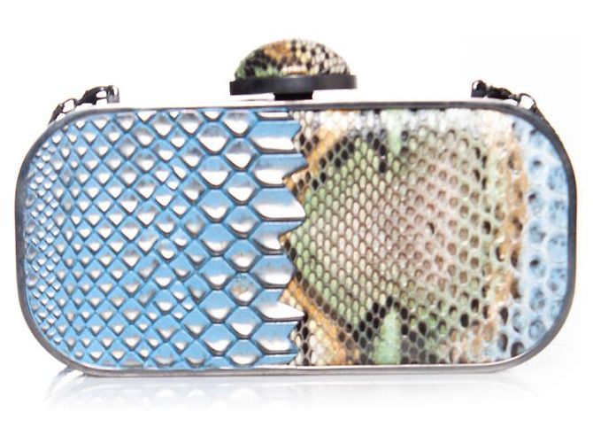 Autre Marque Maison Du Posh, mehrfarbige Python-Clutch Mehrfarben - Ansicht 3