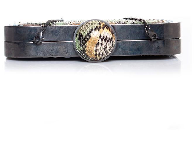 Autre Marque Maison Du Posh, mehrfarbige Python-Clutch Mehrfarben - Ansicht 5