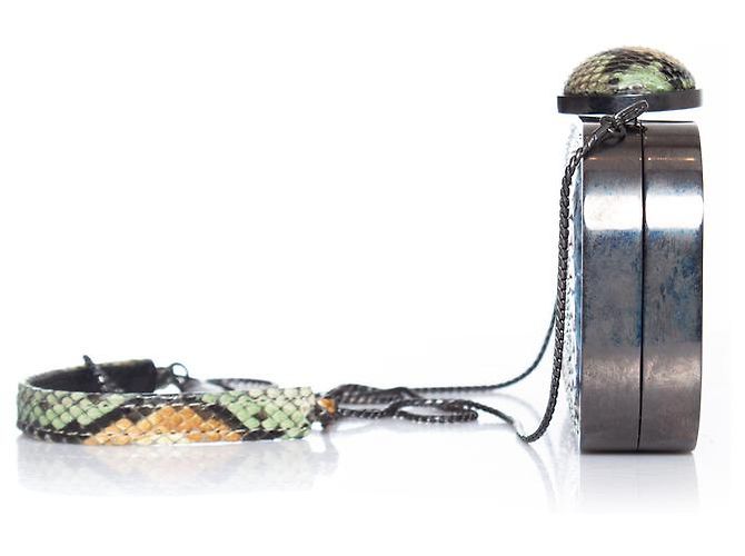Autre Marque Maison Du Posh, mehrfarbige Python-Clutch Mehrfarben - Ansicht 7