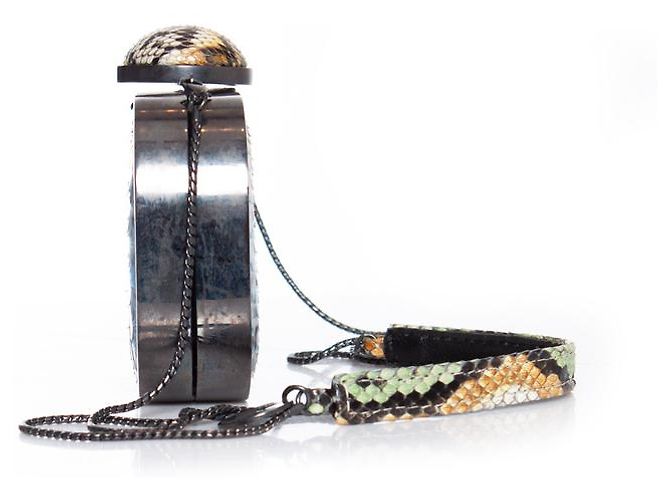 Autre Marque Maison Du Posh, mehrfarbige Python-Clutch Mehrfarben - Ansicht 8