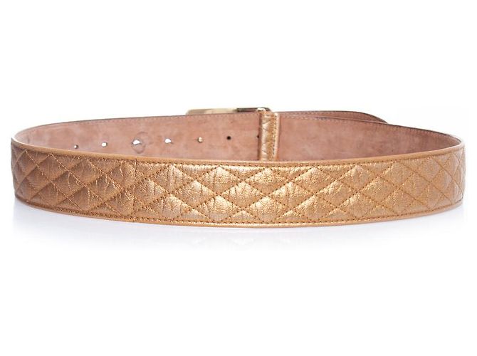 DOLCE & GABBANA, Cinto acolchoado de couro dourado - vista 2