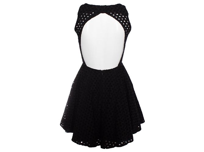 Autre Marque Flavio Castellani, ausgestelltes, perforiertes Kleid Schwarz - Ansicht 2