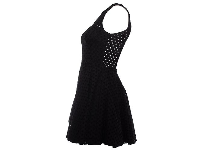 Autre Marque Flavio Castellani, ausgestelltes, perforiertes Kleid Schwarz - Ansicht 3