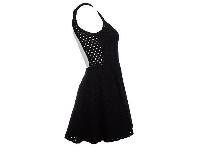 Autre Marque Flavio Castellani, ausgestelltes, perforiertes Kleid Schwarz - Ansicht 4