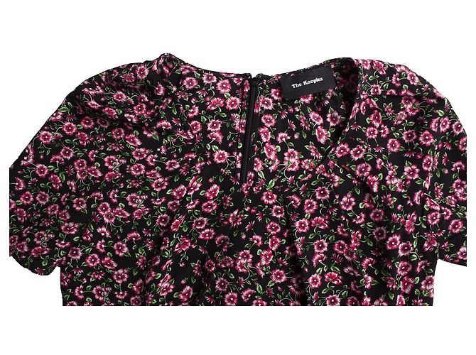 The Kooples DIE KOOPLES, schwarzes Kleid mit Blumendruck Pink - vista 5