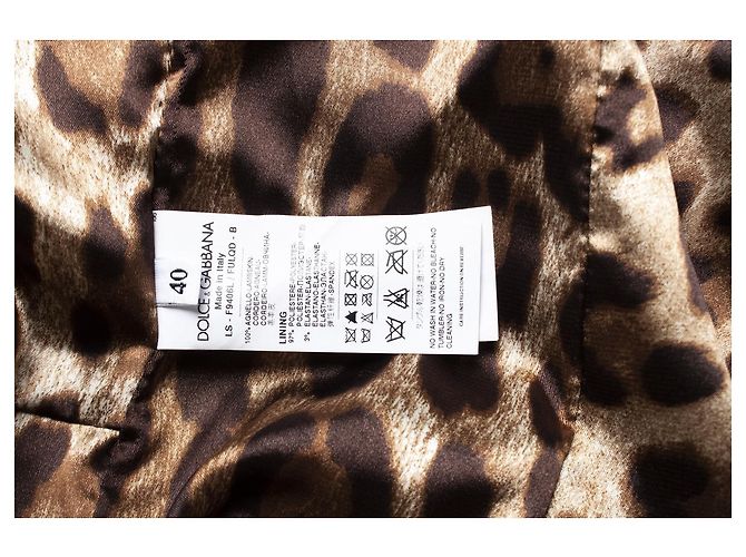 DOLCE & GABBANA, Jaqueta biker de couro taupe Marrom - vista 6