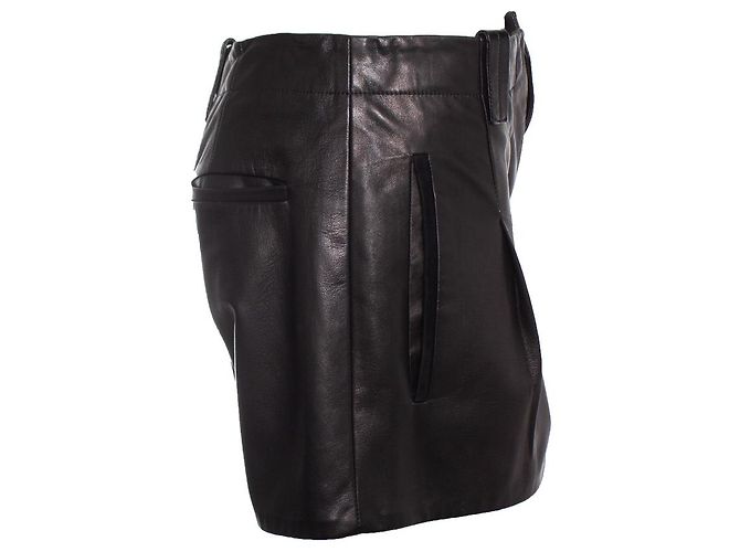 Barbara Bui, Schwarze Ledershorts. - Ansicht 4