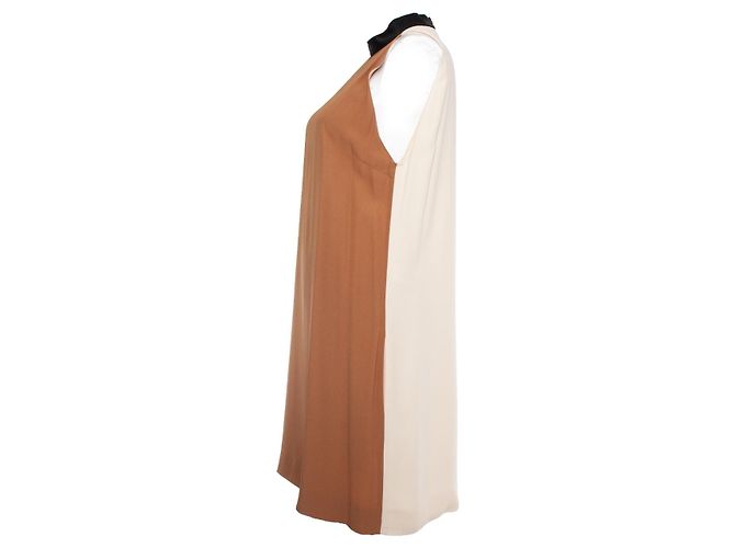 Céline Celine, dreifarbiges Neckholder-Kleid Braun - Ansicht 4