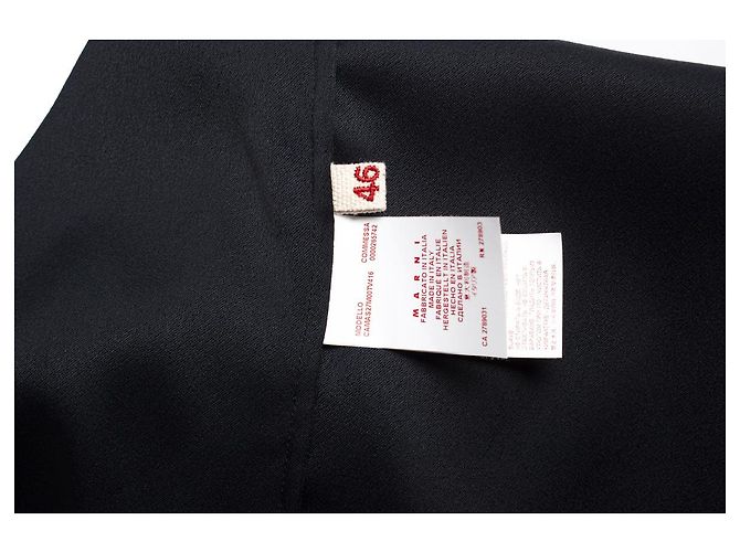 Marni, Blusa nera con maniche a fiocco e svolazzanti. Nero - vista 5