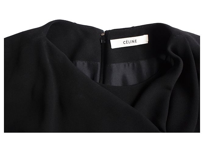 Céline Celine, Vestido drapeado negro - vista 6